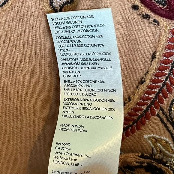 NWOT Free People Tall Tales Embellished Boho Long Sleeve Tunic Top Size Small - Picture 9 of 10